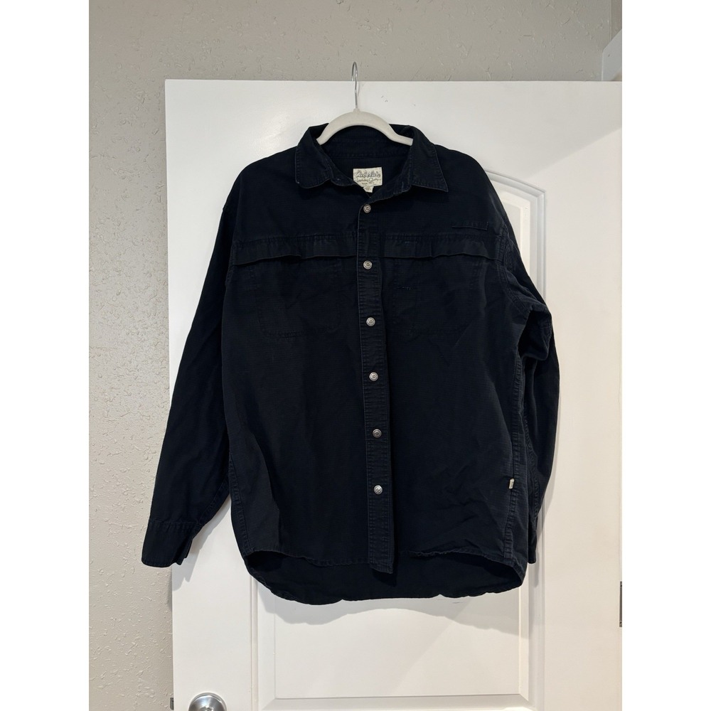 Cabelas Black Men's Buttonup Shirt Long Sleeve Size Large‎ Reg Cotton Y2K